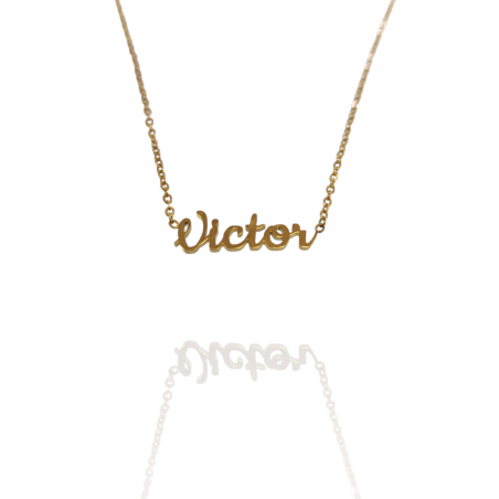Collar con nombre de Víctor en Acero Hipoalergénico 316l