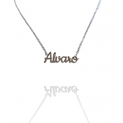 Collar con nombre de Álvaro en Acero Hipoalergénico 316l