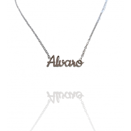 Collar con nombre de Álvaro en Acero Hipoalergénico 316l