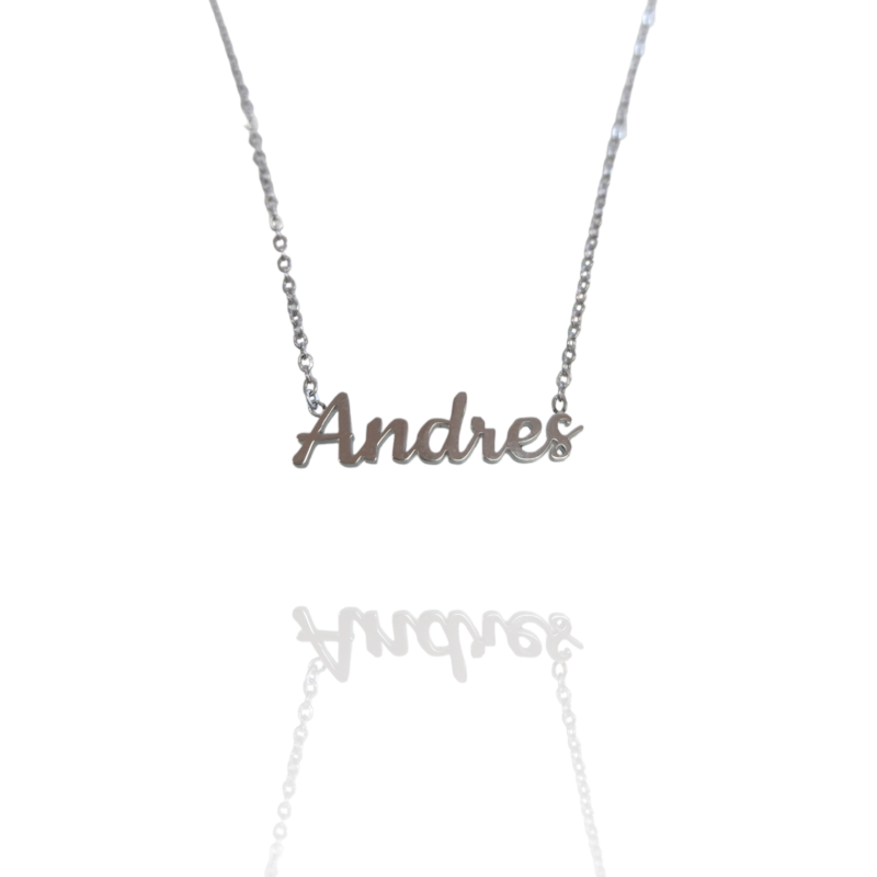 Collar con nombre de Andrés en Acero Hipoalergénico 316l