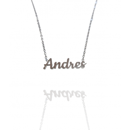 Collar con nombre de Andrés en Acero Hipoalergénico 316l