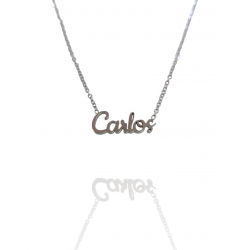 Collar con nombre de Carlos en Acero Hipoalergénico 316l