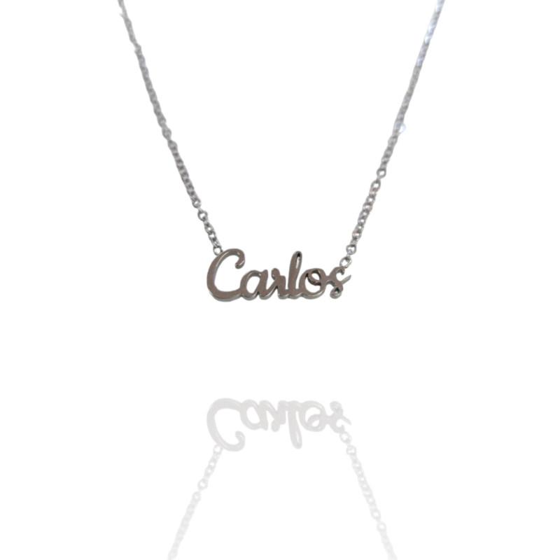 Collar con nombre de Carlos en Acero Hipoalergénico 316l