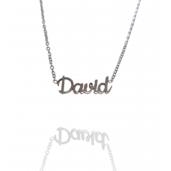 Collar con nombre de David en Acero Hipoalergénico 316l