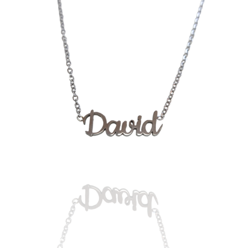 Collar con nombre de David en Acero Hipoalergénico 316l
