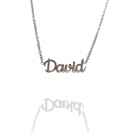 Collar con nombre de David en Acero Hipoalergénico 316l