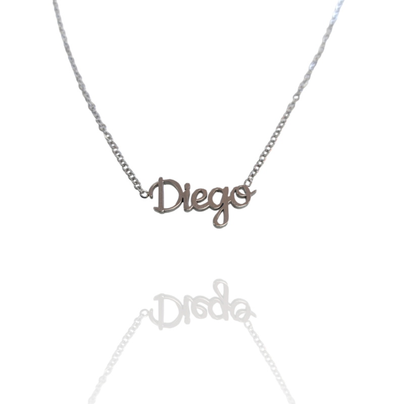 Collar con nombre de Diego en Acero Hipoalergénico 316l