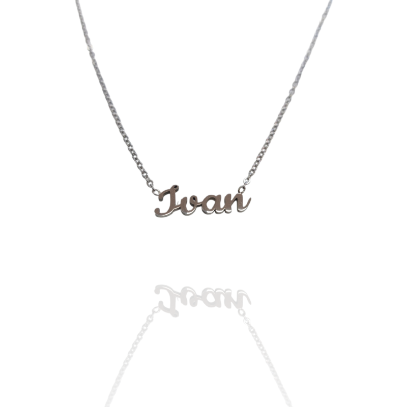 Collar con nombre de Iván en Acero Hipoalergénico 316l