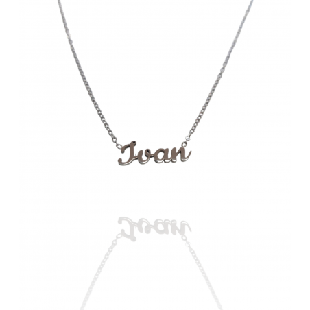 Collar con nombre de Iván en Acero Hipoalergénico 316l