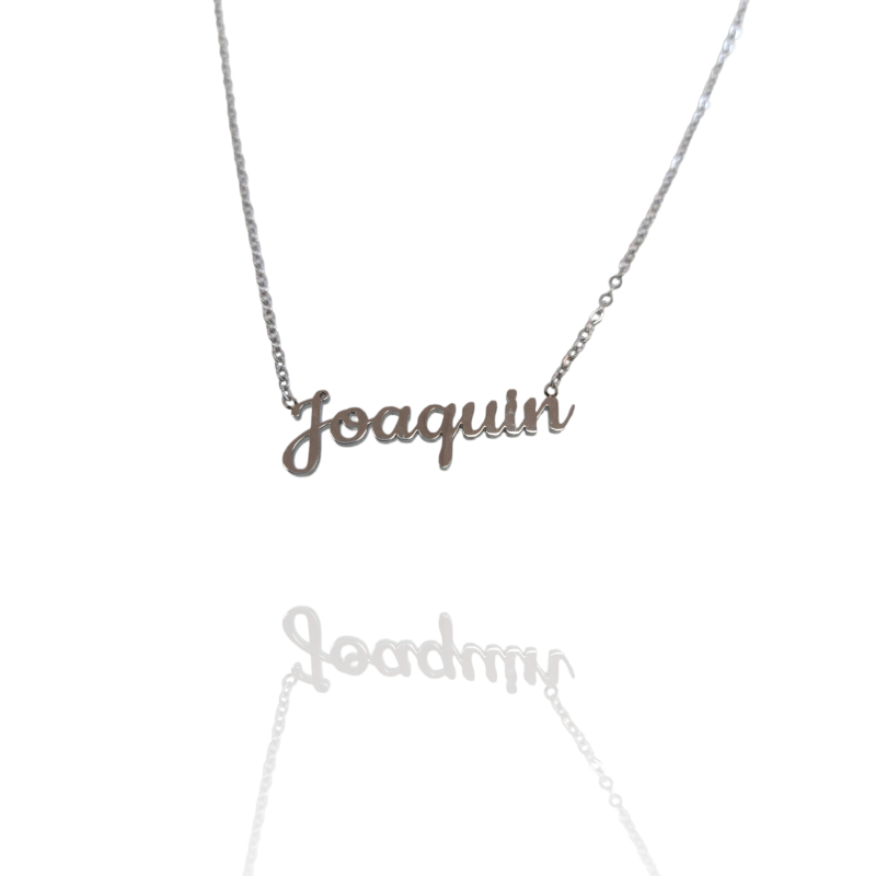 Collar con nombre de Joaquín en Acero Hipoalergénico 316l