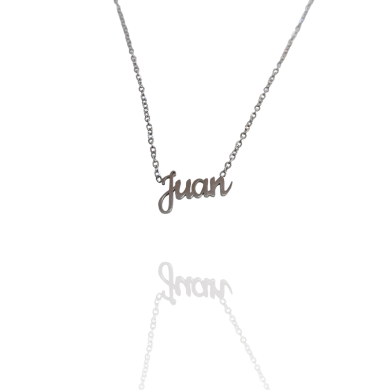 Collar con nombre de Juan en Acero Hipoalergénico 316l