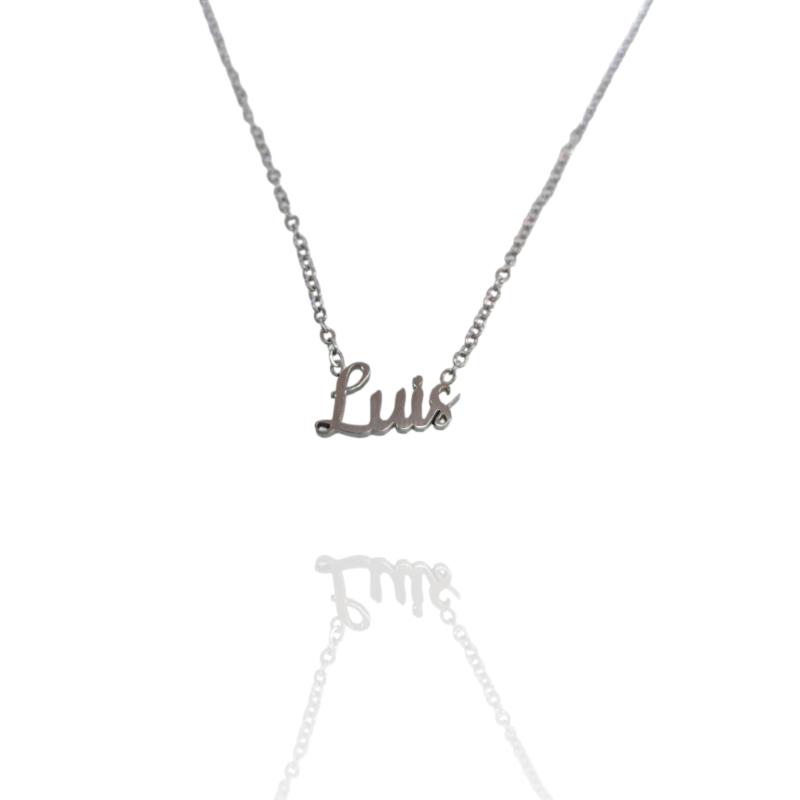 Collar con nombre de Luis en Acero Hipoalergénico 316l