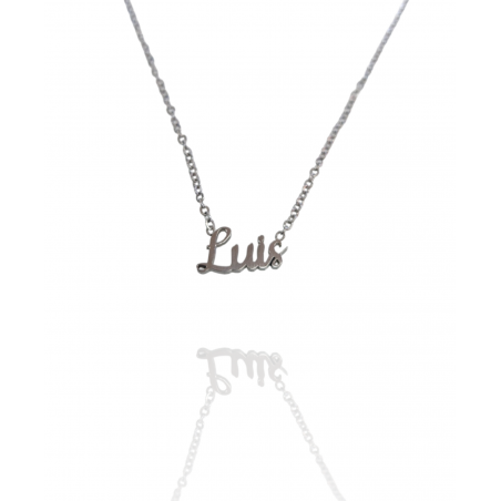 Collar con nombre de Luis en Acero Hipoalergénico 316l