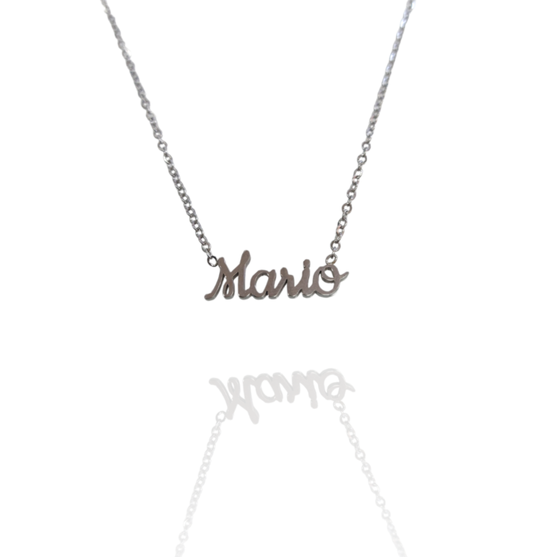 Collar con nombre de Mario en Acero Hipoalergénico 316l