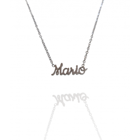 Collar con nombre de Mario en Acero Hipoalergénico 316l