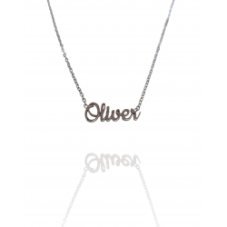 Collar con nombre de Óliver en Acero Hipoalergénico 316l