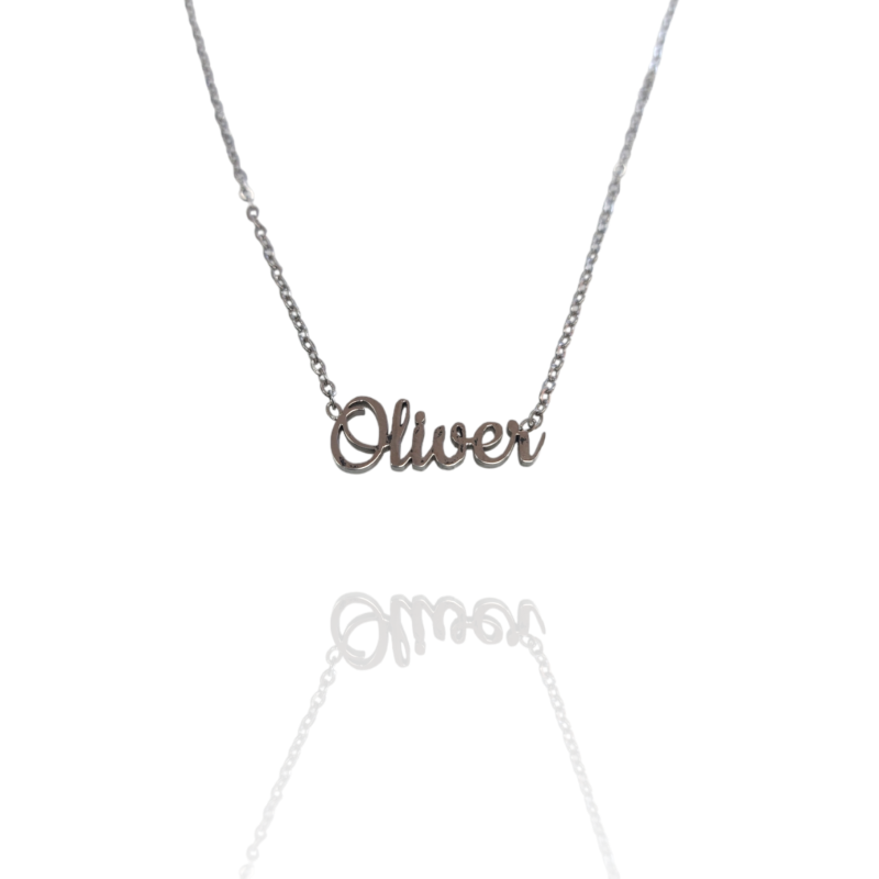 Collar con nombre de Óliver en Acero Hipoalergénico 316l
