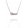 Collar con nombre de Óliver en Acero Hipoalergénico 316l