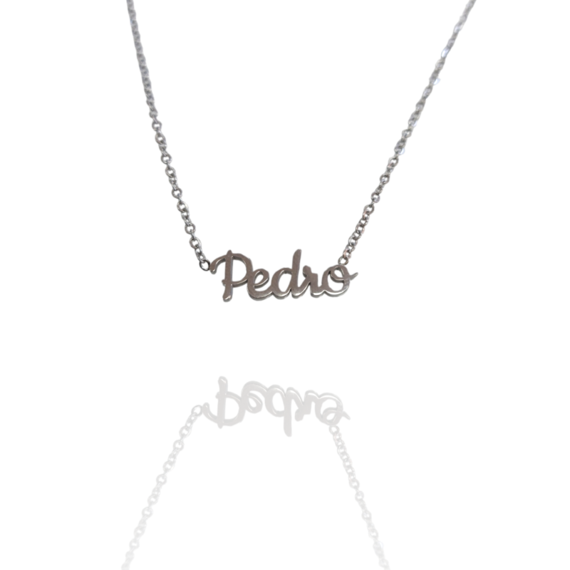 Collar con nombre de Pedro en Acero Hipoalergénico 316l