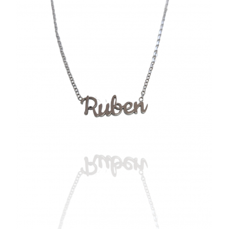 Collar con nombre de Rubén en Acero Hipoalergénico 316l