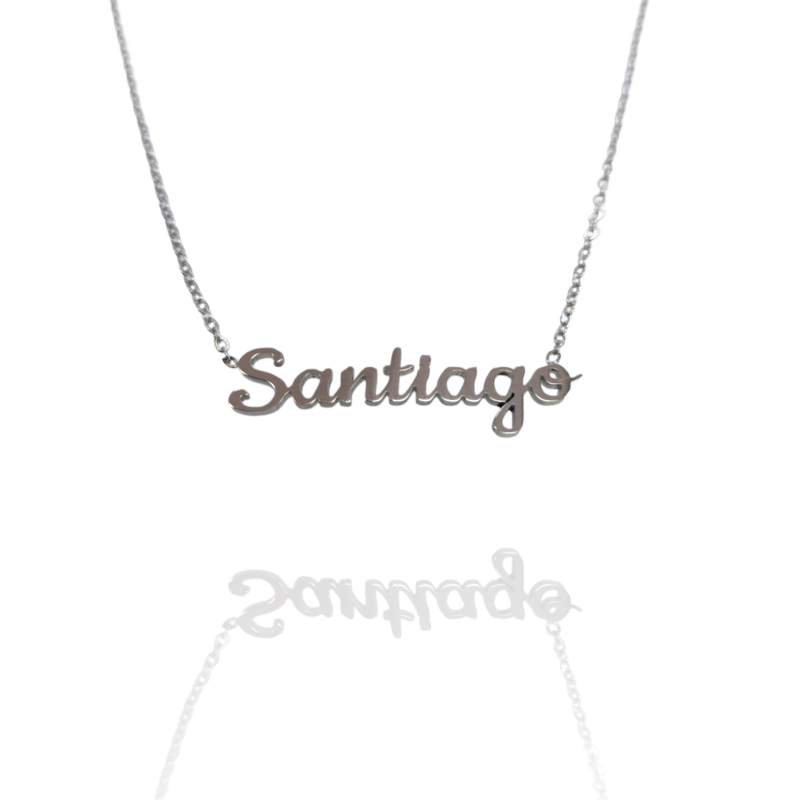 Collar con nombre de Santiago en Acero Hipoalergénico 316l