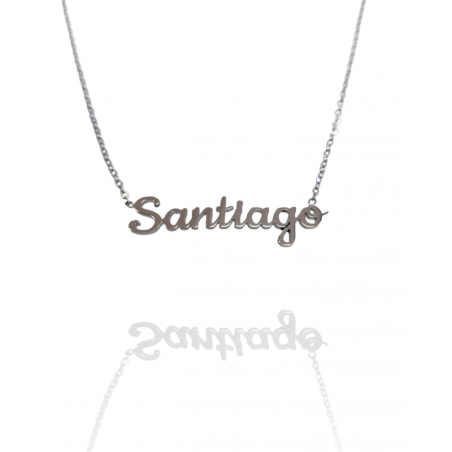Collar con nombre de Santiago en Acero Hipoalergénico 316l