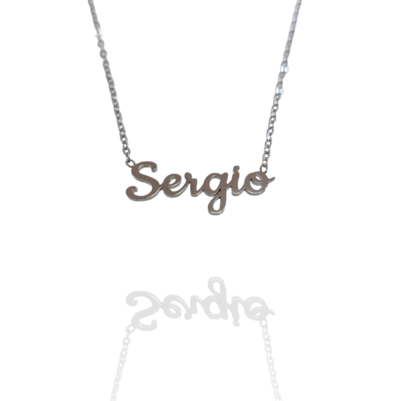 Collar con nombre de Sergio en Acero Hipoalergénico 316l