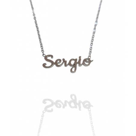 Collar con nombre de Sergio en Acero Hipoalergénico 316l