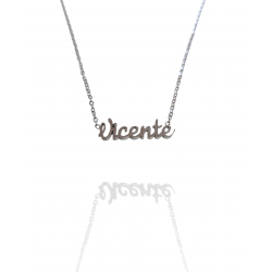 Collar con nombre de Vicente en Acero Hipoalergénico 316l