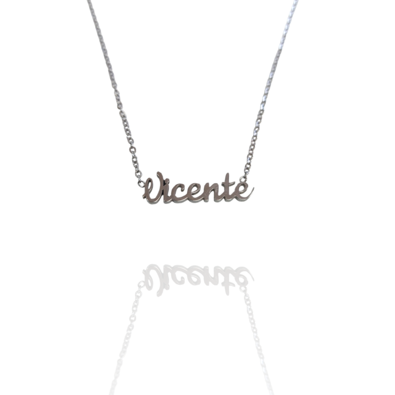 Collar con nombre de Vicente en Acero Hipoalergénico 316l