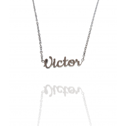 Collar con nombre de Víctor en Acero Hipoalergénico 316l