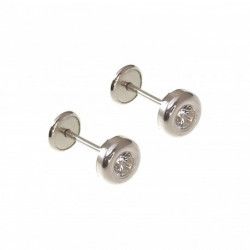 Pendiente Infantil Circonita 5mm en Plata de Ley 925mls