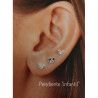 Pendiente Infantil Circonitas Multicolor Color en Plata de Ley 925mls