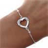 Pulsera para Seño con Corazón Calado con mensaje en Plata de Ley 925