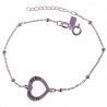 Pulsera para Seño con Corazón Calado con mensaje en Plata de Ley 925