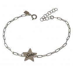 Pulsera para Seño con Estrella con mensaje en Plata de Ley 925mls