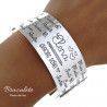 Brazalete Personalizado para Seño con mensaje en Plata de Ley 925mls
