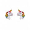 Pendiente Infantil de Unicornio en Plata de Ley 925mls