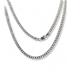 Cadena 50cm Barbada en Plata de Ley 925mls