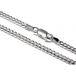 Cadena 50cm Barbada en Plata de Ley 925mls