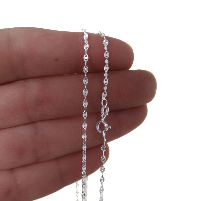 Cadena 50cm Lumina Tallada en Plata de Ley 925mls