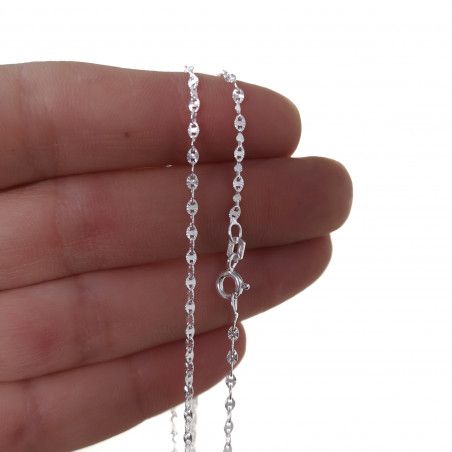 Cadena 50cm Lumina Tallada en Plata de Ley 925mls