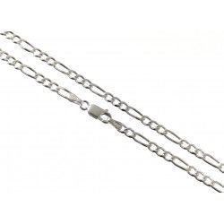 Cadena 50cm Alternada 3+1 en Plata de Ley 925mls