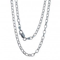 Cadena 60cm Rolo Ovalada en Plata de Ley 925mls