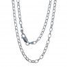 Cadena 60cm Rolo Ovalada en Plata de Ley 925mls