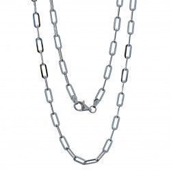 Cadena 60cm Forzada Alargada en Plata de Ley 925mls