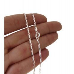 Cadena 60cm Forzada Alargada en Plata de Ley 925mls