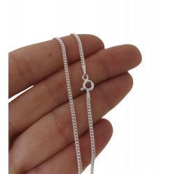 Cadena 60cm Barbada en Plata de Ley 925mls