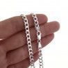 Cadena 60cm Barbada en Plata de Ley 925mls