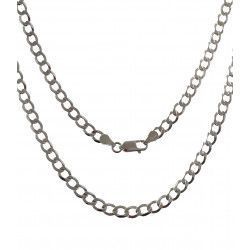 Cadena 60cm Barbada en Plata de Ley 925mls